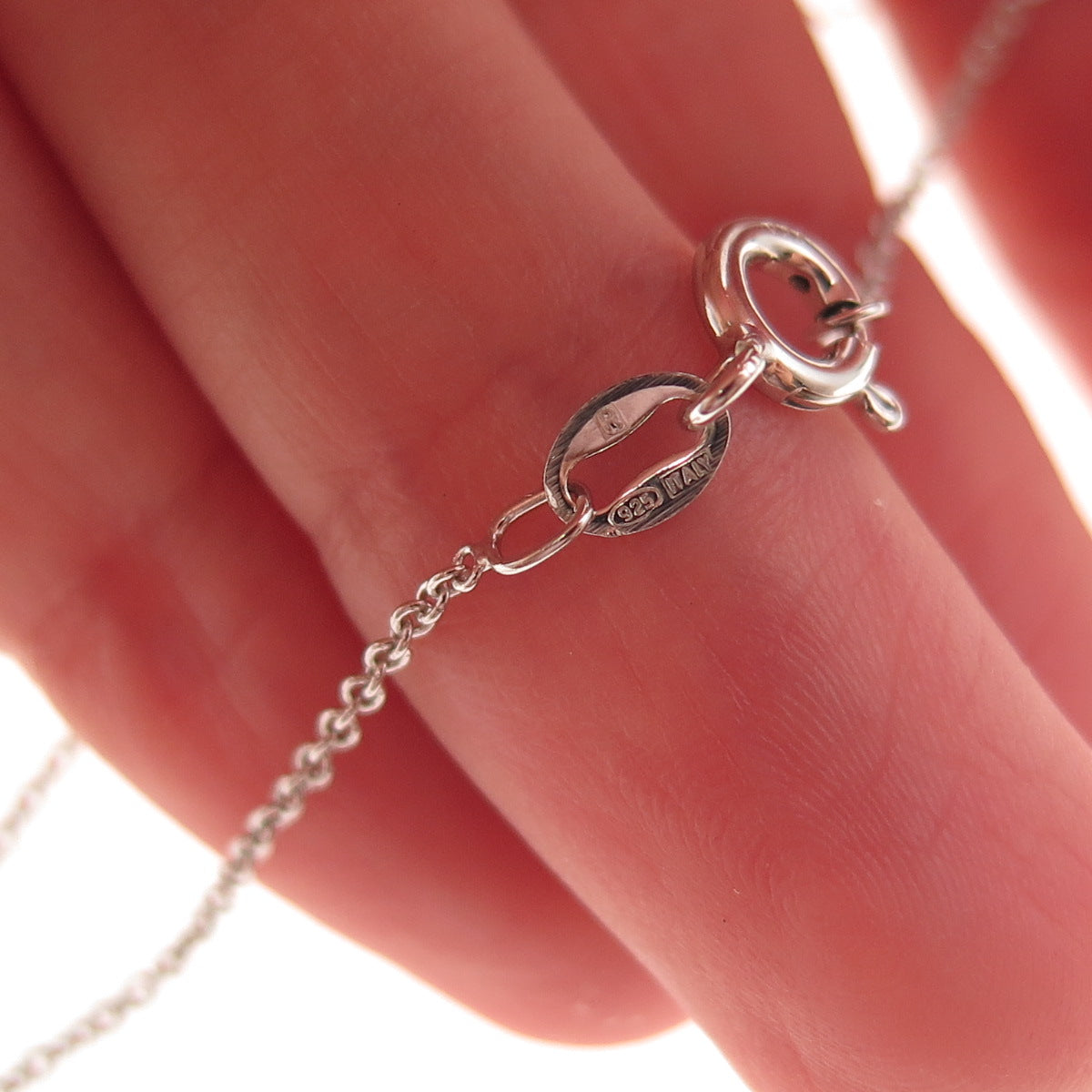 Jane Seymour 925 Sterling Silver Real Diamond Heart Cable Chain Necklace 18"