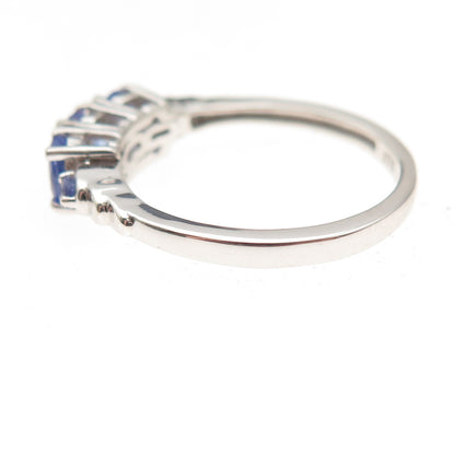 Chuck Clemency 925 Sterling Silver Real Oval & Round-Cut Tanzanite Ring Size 8
