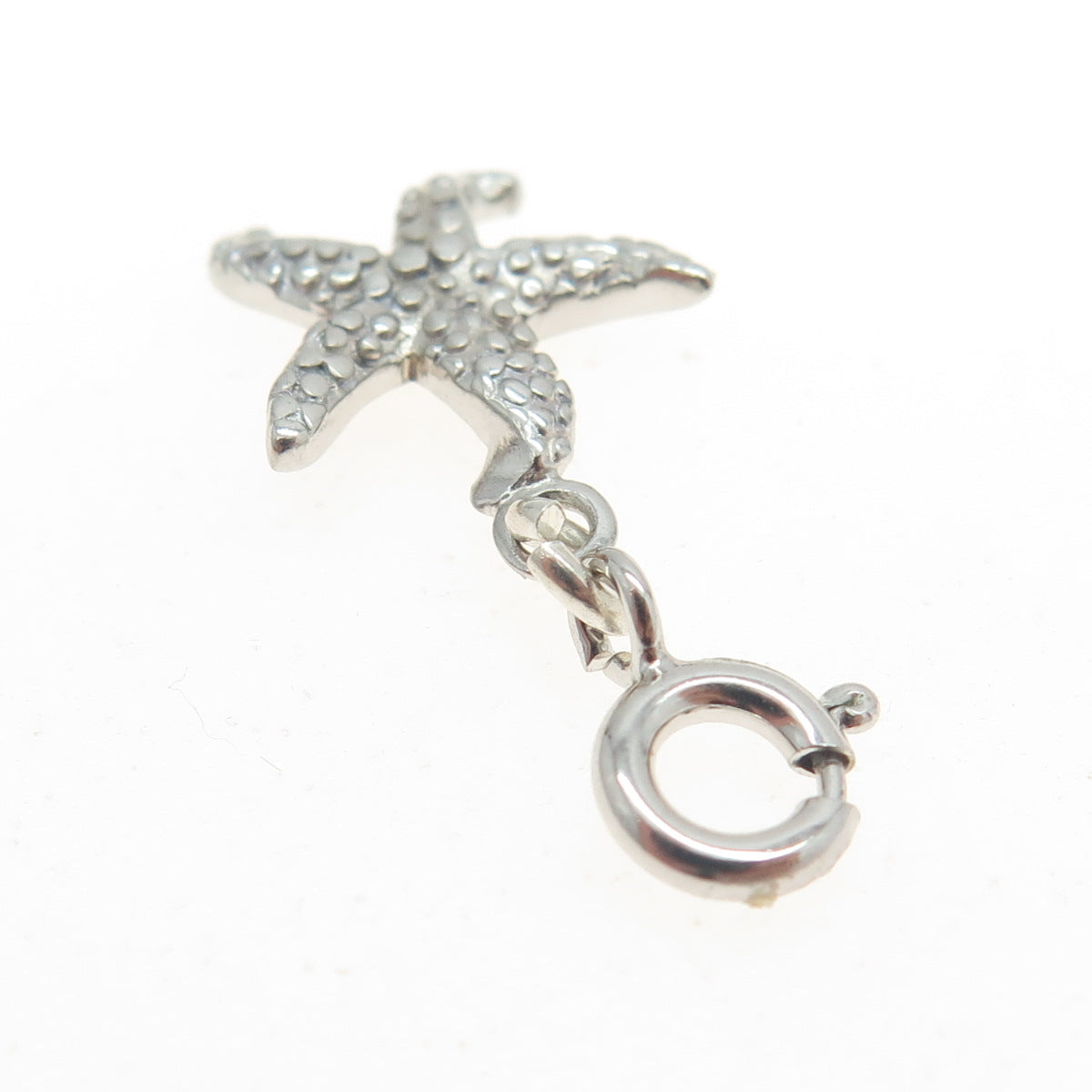 925 Sterling Silver Pave C Z Starfish Charm Pendant
