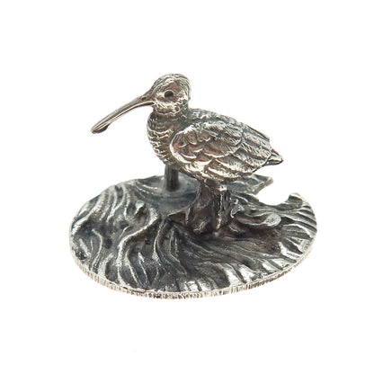FRANCESCO CAPUTO 800 Silver Antique Italy Snipe Bird Oxidized Miniature Figurine