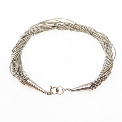 Sunrise Old Pawn 925 Sterling Vintage Multi-Strand Liquid Chain Bracelet 6.75"
