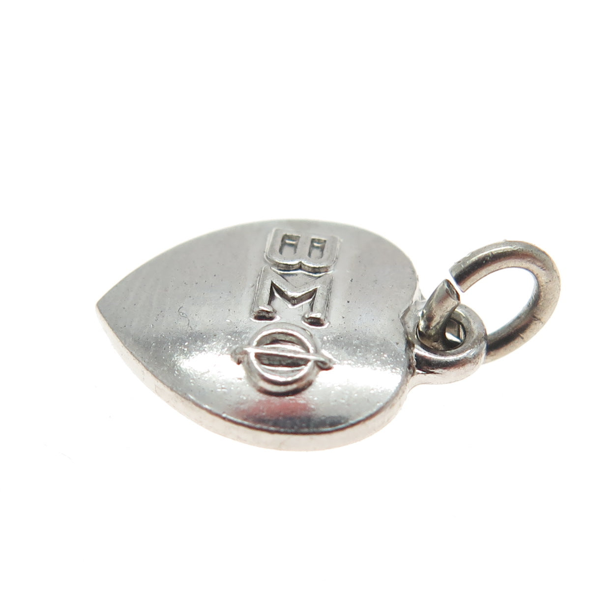 925 Sterling Silver Vintage 1960 Beta Sigma Phi Heart Minimalist Charm Pendant