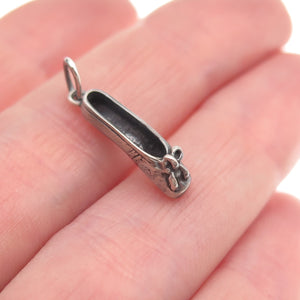 Sunwest 925 Sterling Silver Vintage Ballerina Shoe 3D Mini Charm Pendant