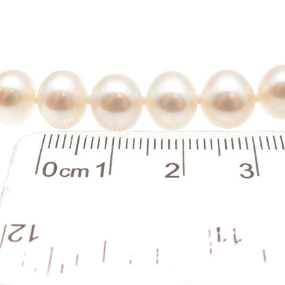 RL Richline 925 Sterling Silver Vintage Real Pearl Beaded Necklace 18"