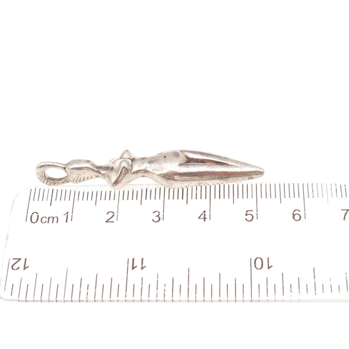 925 Sterling Silver Vintage Fertility Goddess Oxidized Charm Pendant