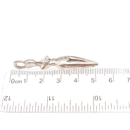 925 Sterling Silver Vintage Fertility Goddess Oxidized Charm Pendant
