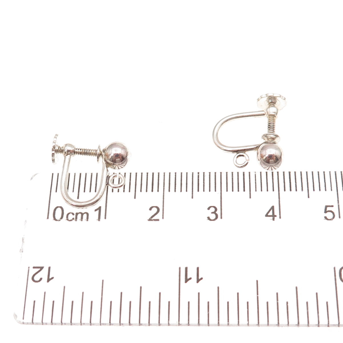 925 Sterling Silver Vintage Charm Holder Screw Back Earrings