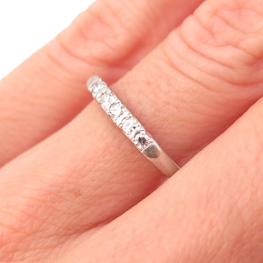 Platinum Antique Real Round-Cut Diamond Ring Size 5.5