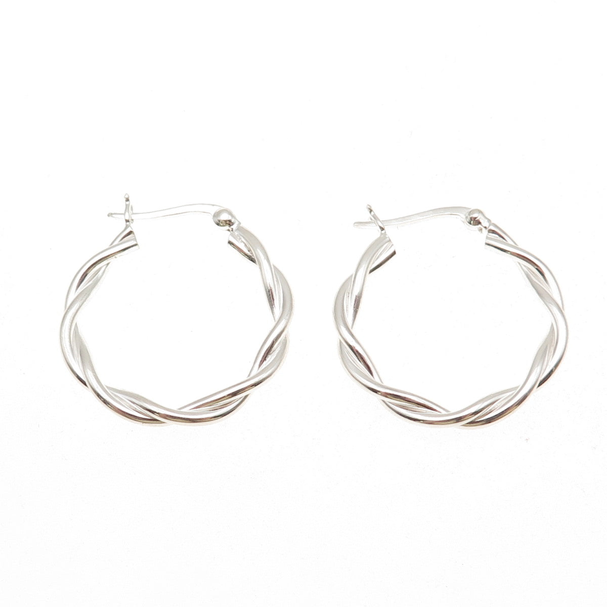 925 Sterling Silver Woven Hoop Earrings