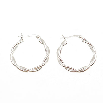 925 Sterling Silver Woven Hoop Earrings