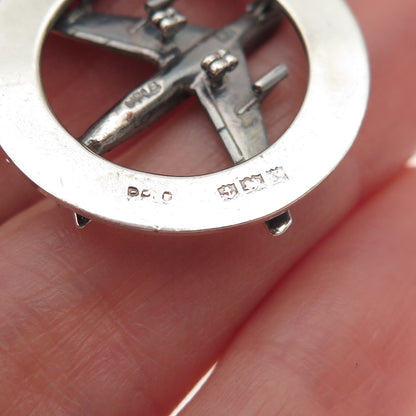 Payton Pepper & Sons Sterling Silver Vintage 1964 Birmingham Airplane Pendant