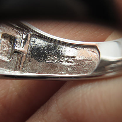 925 Sterling Silver Princess-Cut & Round-Cut Shaped C Z Ring Size 9.25