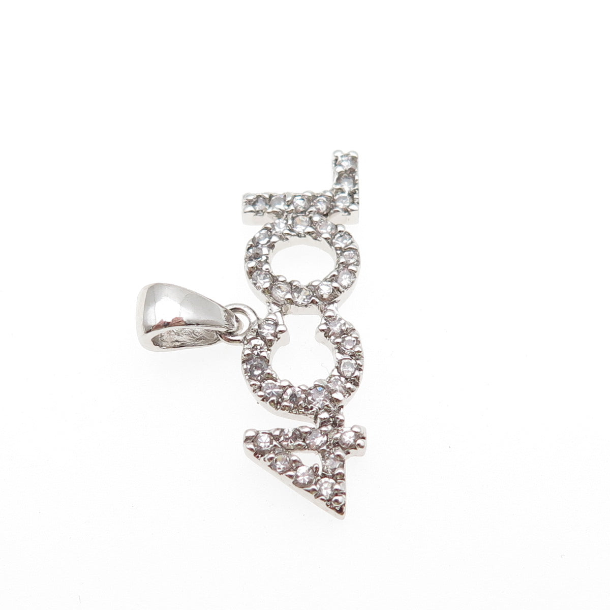 925 Sterling Silver Round-Cut C Z 4COL Charm Pendant