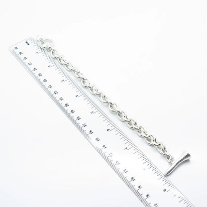 925 Sterling Silver Vintage Rolo Link Bracelet 6.75"