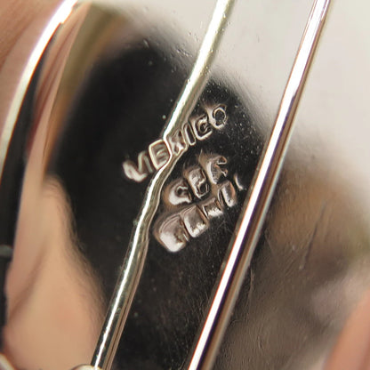 925 Sterling Silver Vintage Mexico Ribbed Pin Brooch