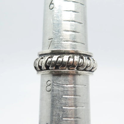 925 Sterling Silver Vintage Rotating Band Ring Size 7.75