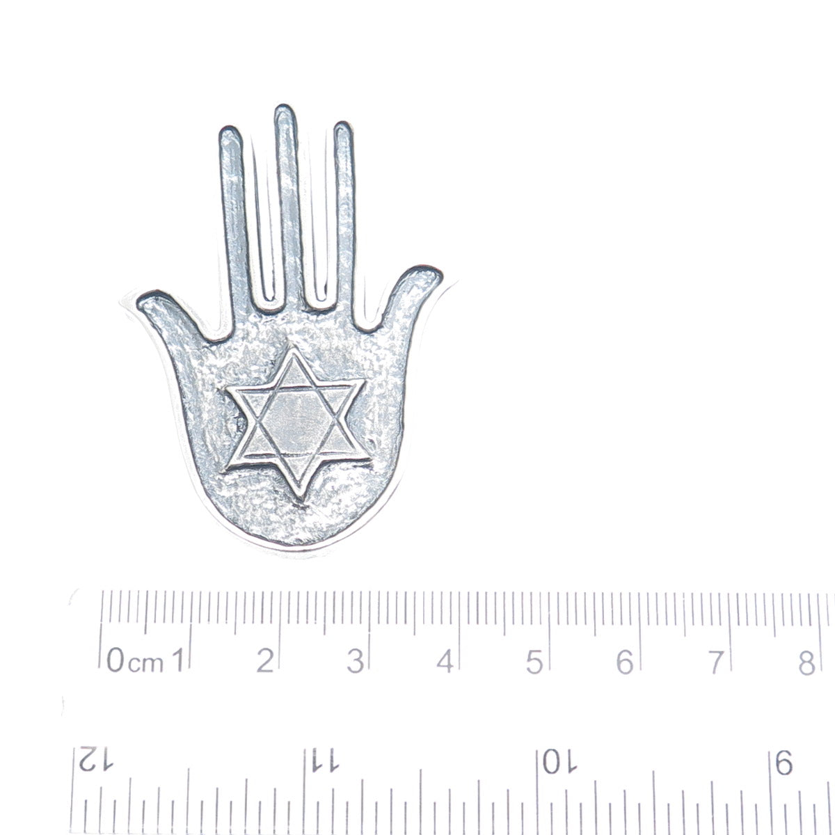 925 Sterling Silver Vintage Star of David Hamsa Oxidized Amulet