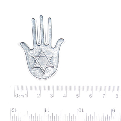 925 Sterling Silver Vintage Star of David Hamsa Oxidized Amulet