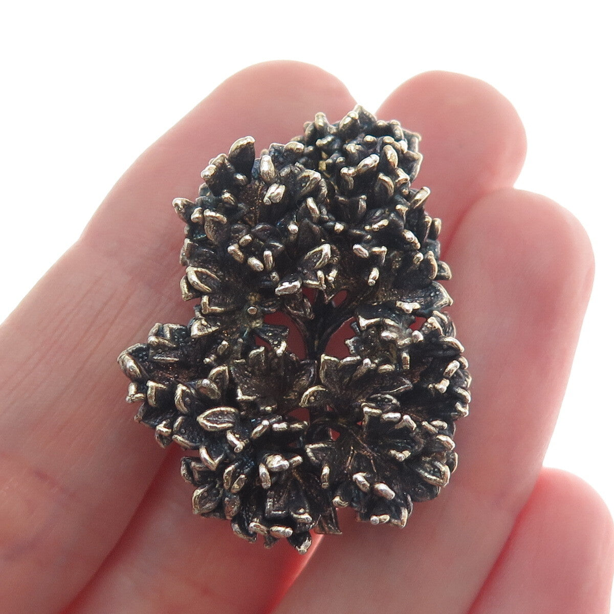 EGGERT 925 Sterling Silver Gold Plated Vintage Denmark Flora Danica Pin Brooch