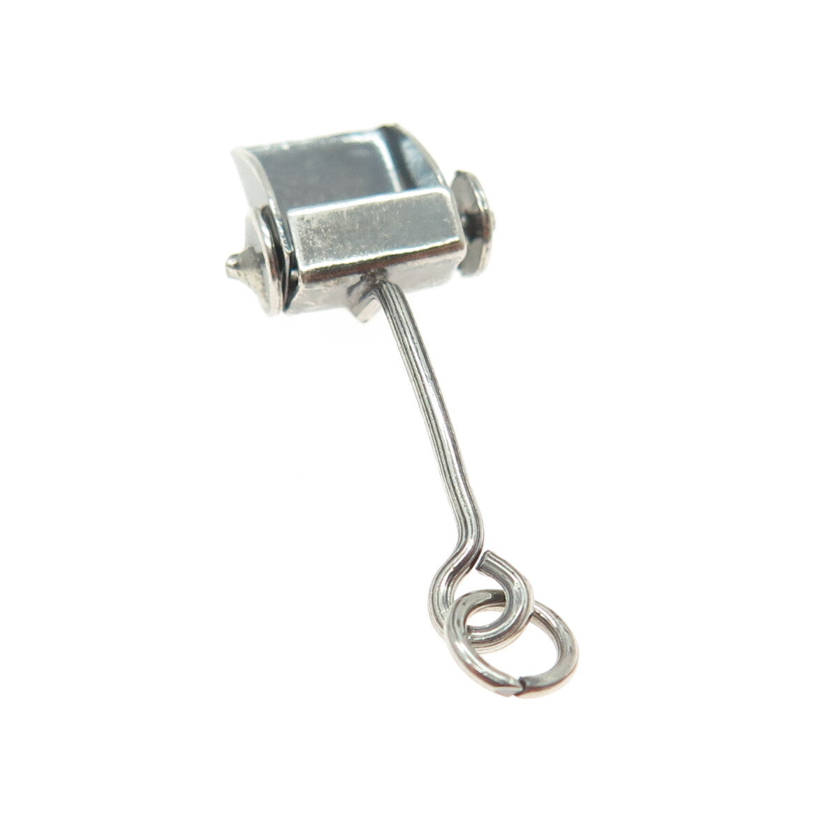 925 Sterling Silver Antique Mexico Dust Scoop Oxidized Minimalist Pendant