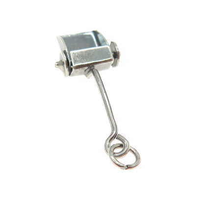925 Sterling Silver Antique Mexico Dust Scoop Oxidized Minimalist Pendant
