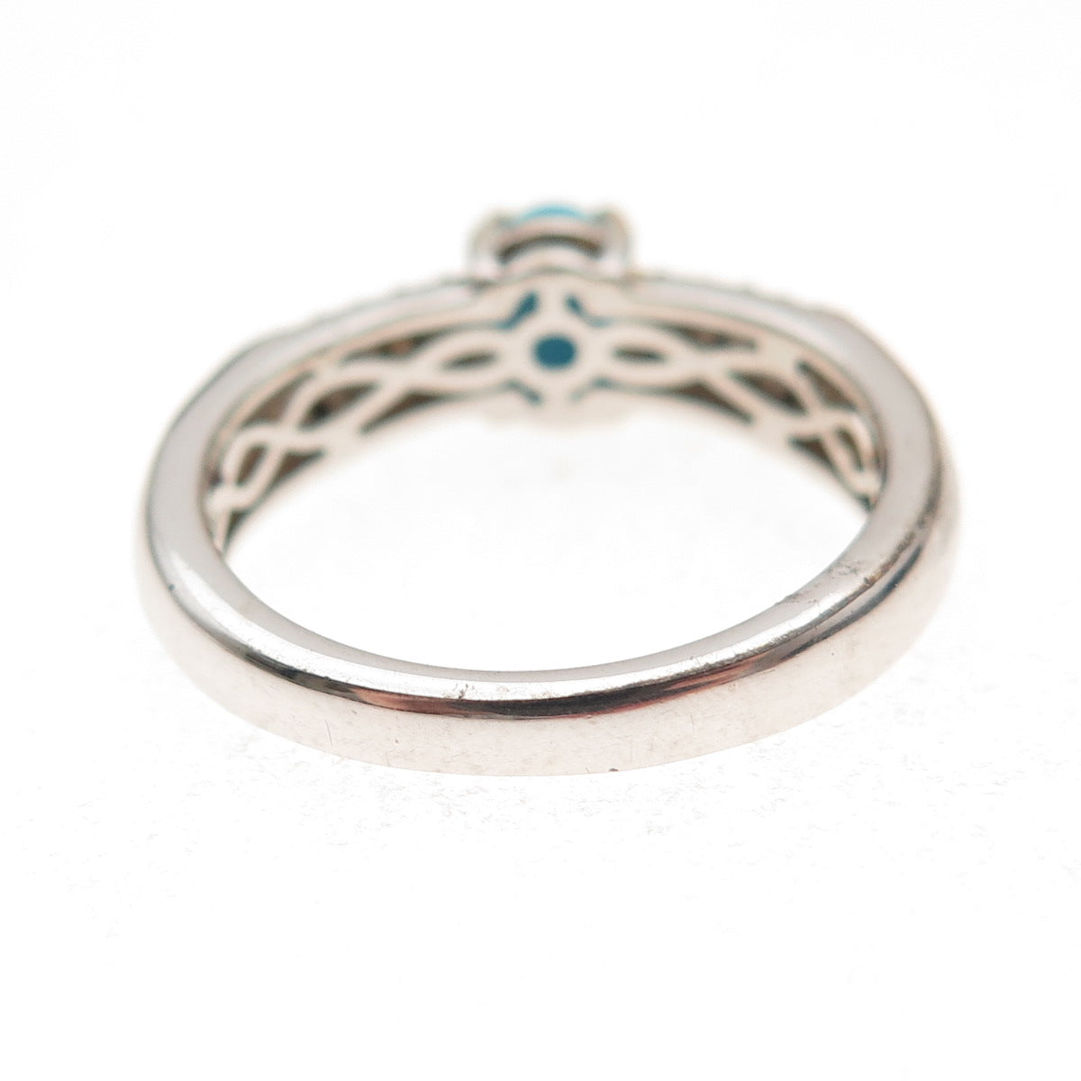 Chuck Clemency 925 Sterling Silver Real Turquoise & Black Spinel Ring Size 8.25