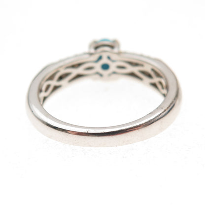 Chuck Clemency 925 Sterling Silver Real Turquoise & Black Spinel Ring Size 8.25