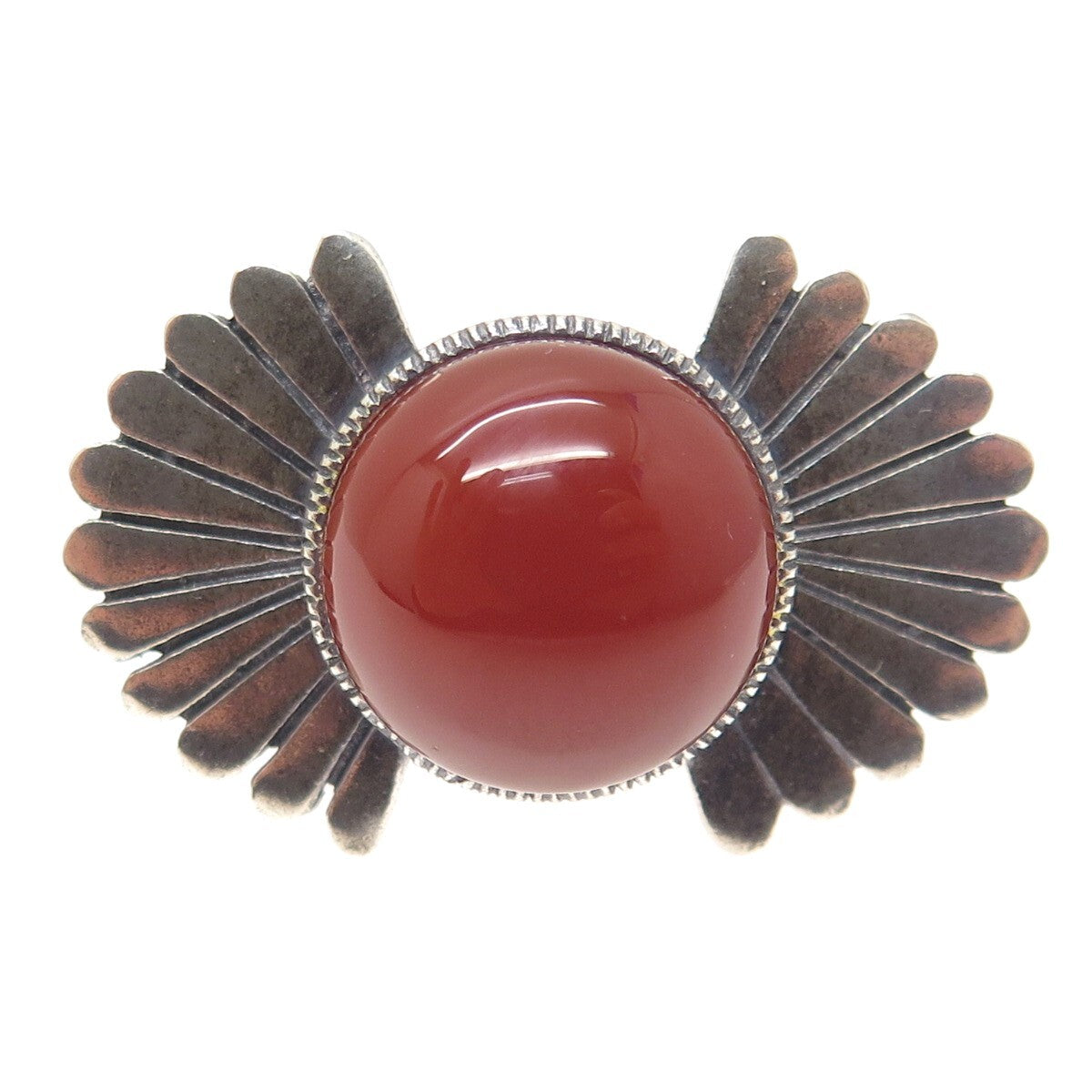 JAY KING DESERT ROSE 925 Sterling Silver Vintage Real Carnelian Ring Size 5.25