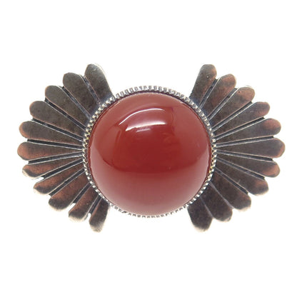 JAY KING DESERT ROSE 925 Sterling Silver Vintage Real Carnelian Ring Size 5.25