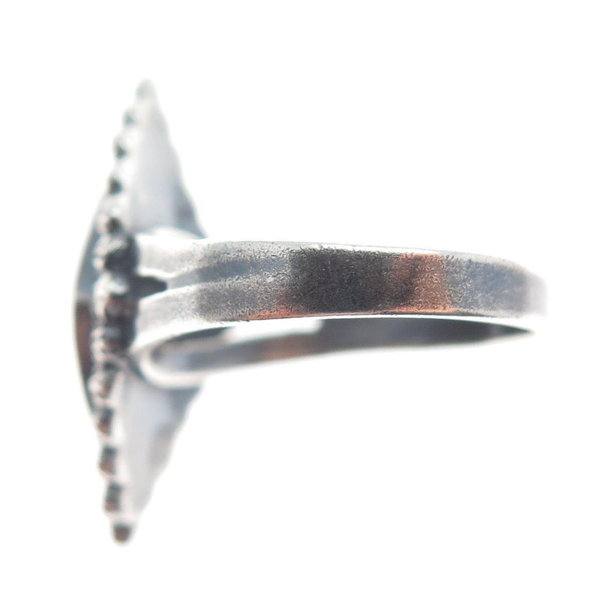 925 Sterling Silver Vintage Real Black Onyx Cannetille Oxidized Ring Size 9.5