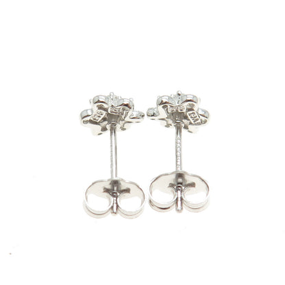 925 Sterling Silver Round-Cut Shaped C Z Stud Earrings