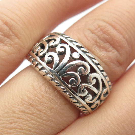 925 Sterling Silver Vintage Ornate Ring Size 6.25