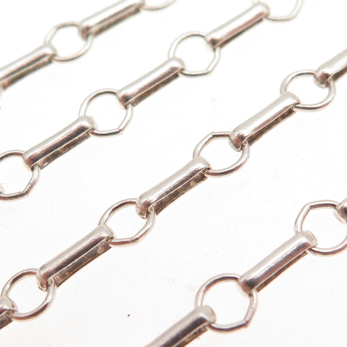 Emily Ray 925 Sterling Silver Vintage Rolo & Bar Chain Necklace 16"