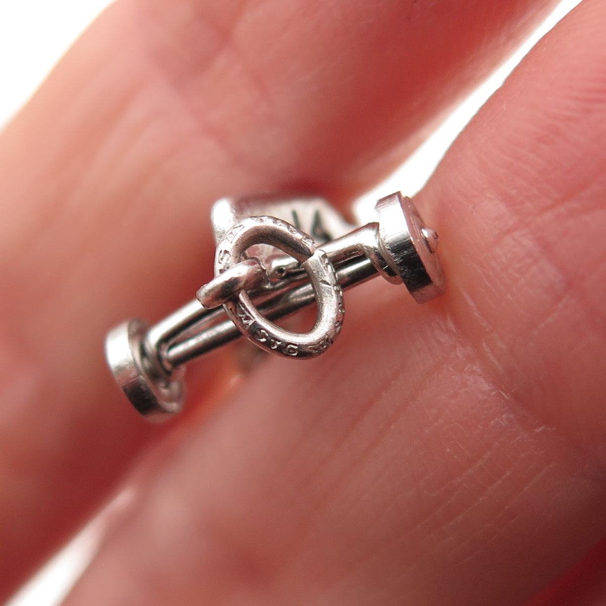 Wells Sterling Silver Vintage Enamel Number 14 Retro Racing Car 3D Mini Pendant