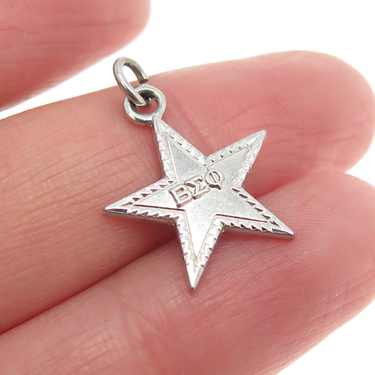 925 Sterling Silver Vintage 1960 Founders Day Beta Sigma Phi Star Charm Pendant