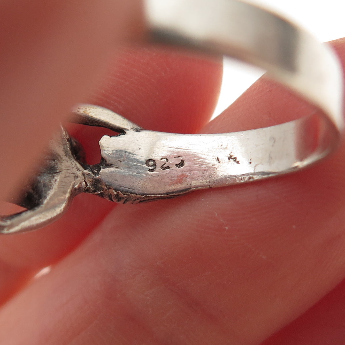 925 Sterling Silver Vintage Erotic Scene Oxidized Ring Size 10.5