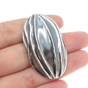 925 Sterling Silver Vintage Modernist Dome Oxidized Pendant