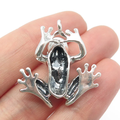 925 Sterling Silver Vintage Frog For Good Luck Pendant
