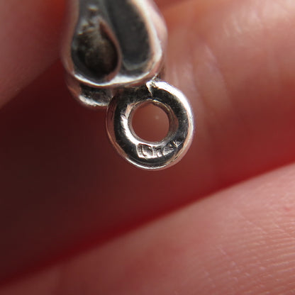925 Sterling Silver Vintage Bone / Bamboo Modernist Pendant