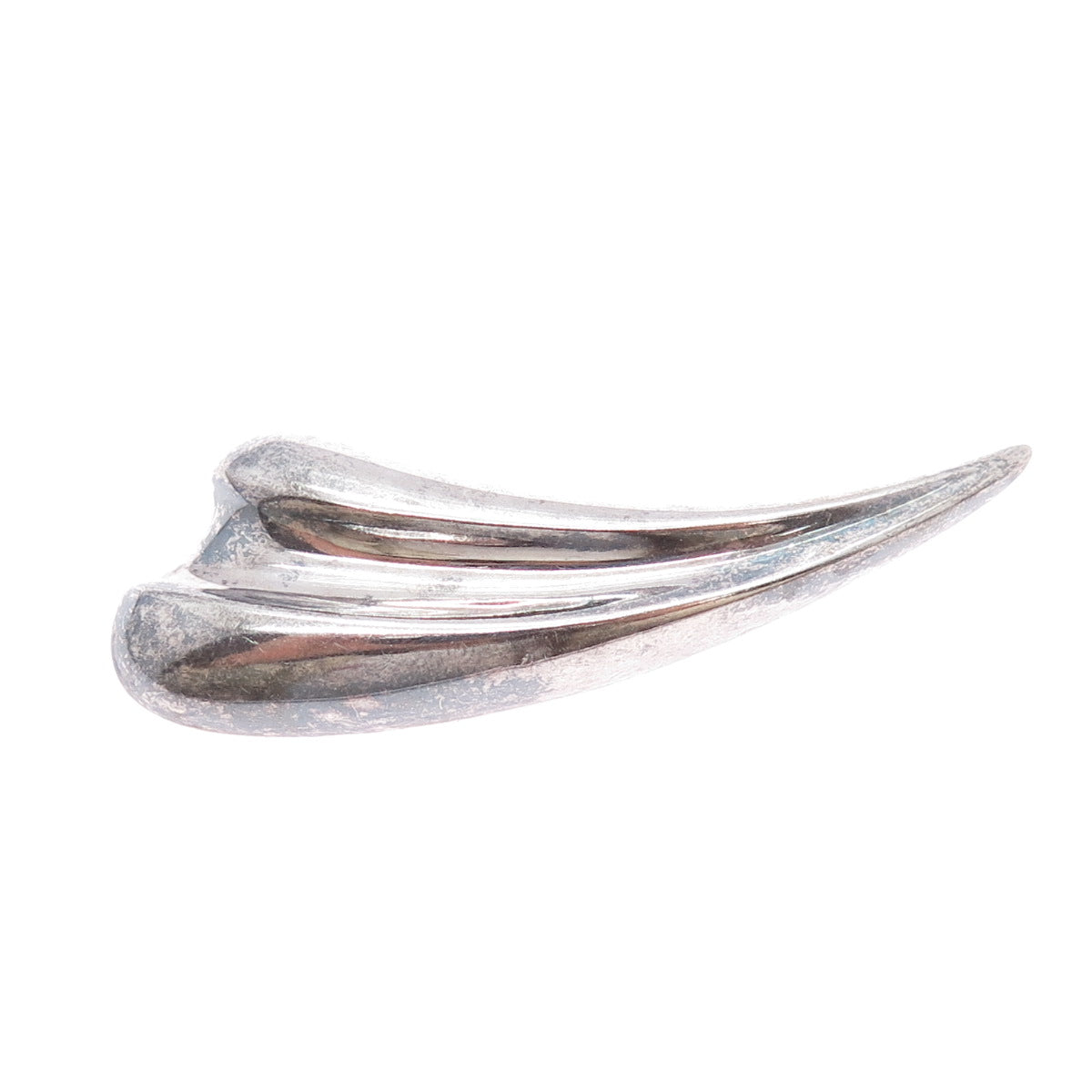 BAYANIHAN 925 Sterling Silver Vintage Modernist Claw Oxidized Pin Brooch