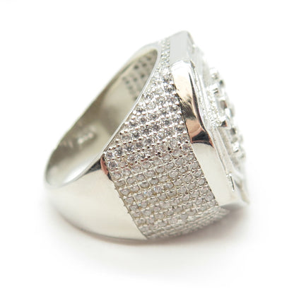 925 Sterling Silver Multi-C Z Domed Ring Size 8.25