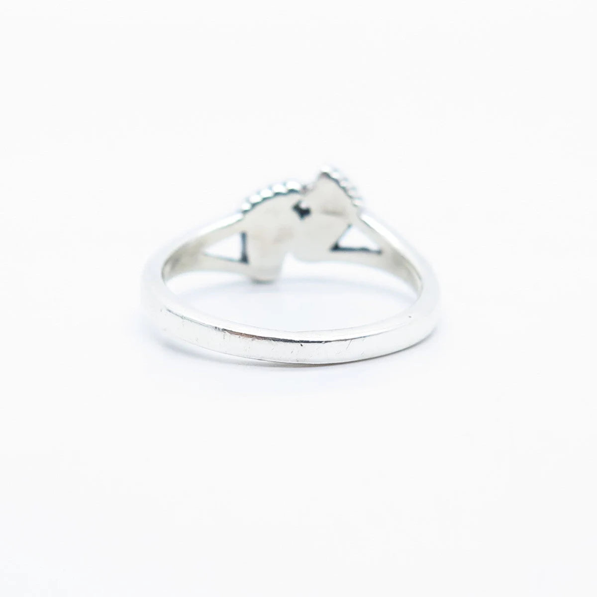 925 Sterling Silver Vintage Footprint Ring Size 5.75