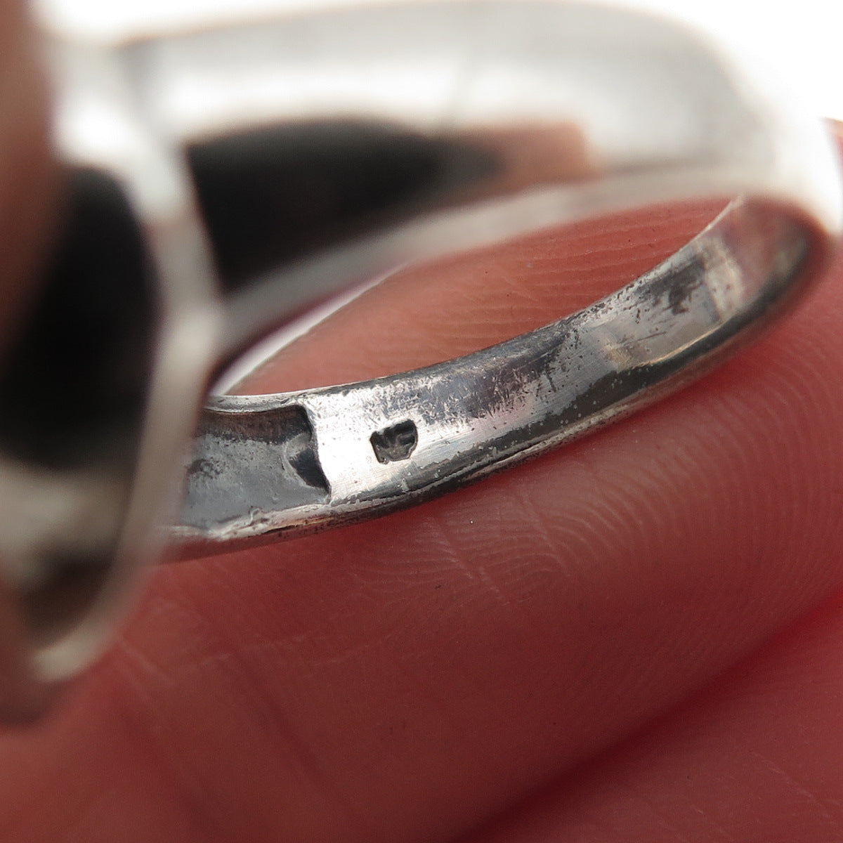 Chapal Zenray 925 Sterling Silver Vintage Modernist Heart Oxidized Ring Size 7