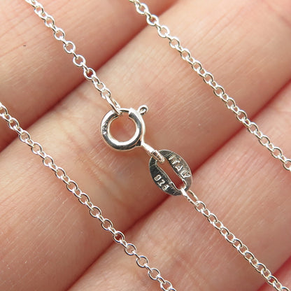 925 Sterling Silver Italy Cable Chain Necklace 18"