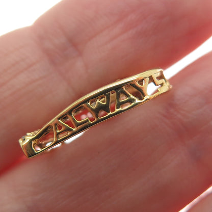 925 Sterling Silver 18K Gold Plated Real Diamond Love Always Heart Mini Pendant