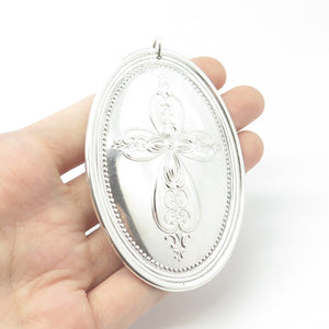 925 Sterling Silver Vintage Towle 1972 Cross / Leaf Birds Ornament