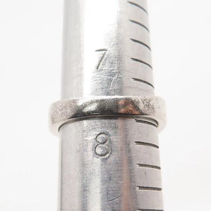 925 Sterling Silver Vintage Ribbed Ring Size 7.75