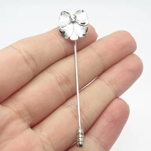 925 Sterling Silver Vintage C Z Bow Lapel Pin