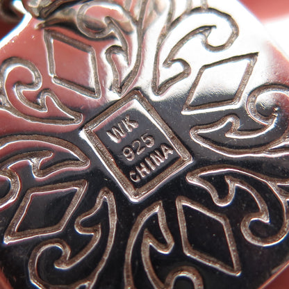 WHITNEY KELLY 925 Sterling Silver Vintage Real MOP & Black Onyx Charm Pendant