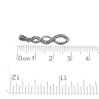 ROSS SIMONS Sterling Silver Black Rhodium Real Diamond Accent Infinity Pendant